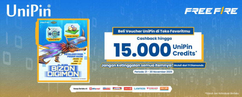 Bizon Digimon Jadi Andalan Baru di FF! Beli Voucher UniPin & Dapatkan Cashback hingga 15.000 Credits